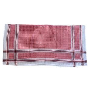 Large Vintage Textile Scarf Fabric Palestinian Red Thin Wrap Blanket Tablecloth